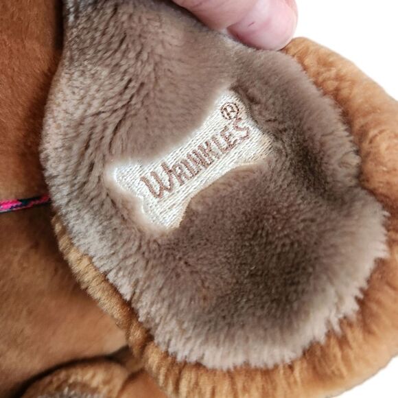 Vintage Ganz Baby Wrinkles Dog Puppy Collar Tag Plush Brown Stuffed 1981 - Picture 4 of 11